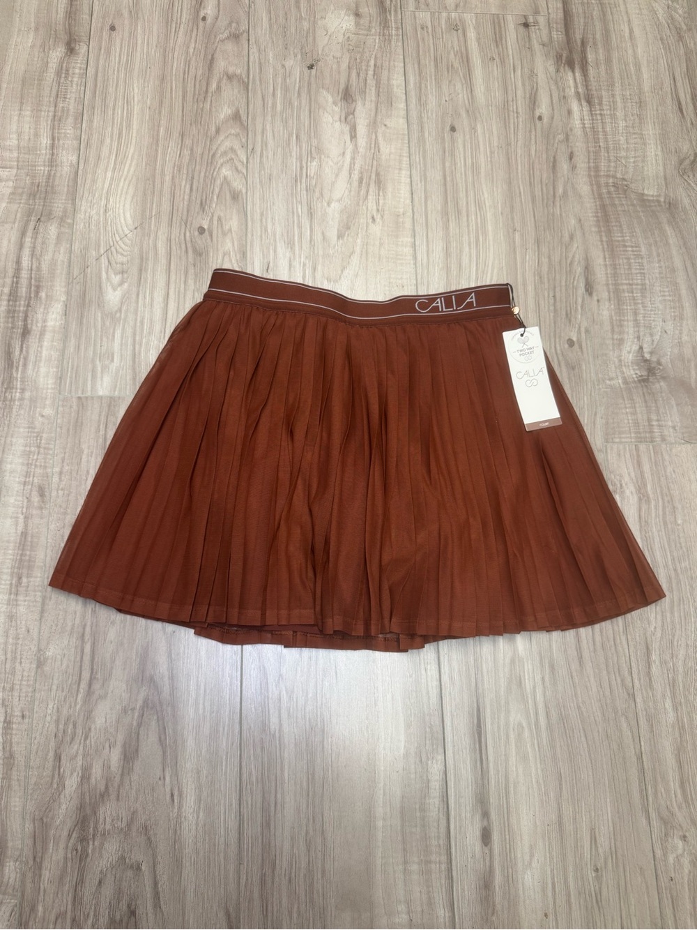CALIA high-rise pleated mesh athletic tennis skort
